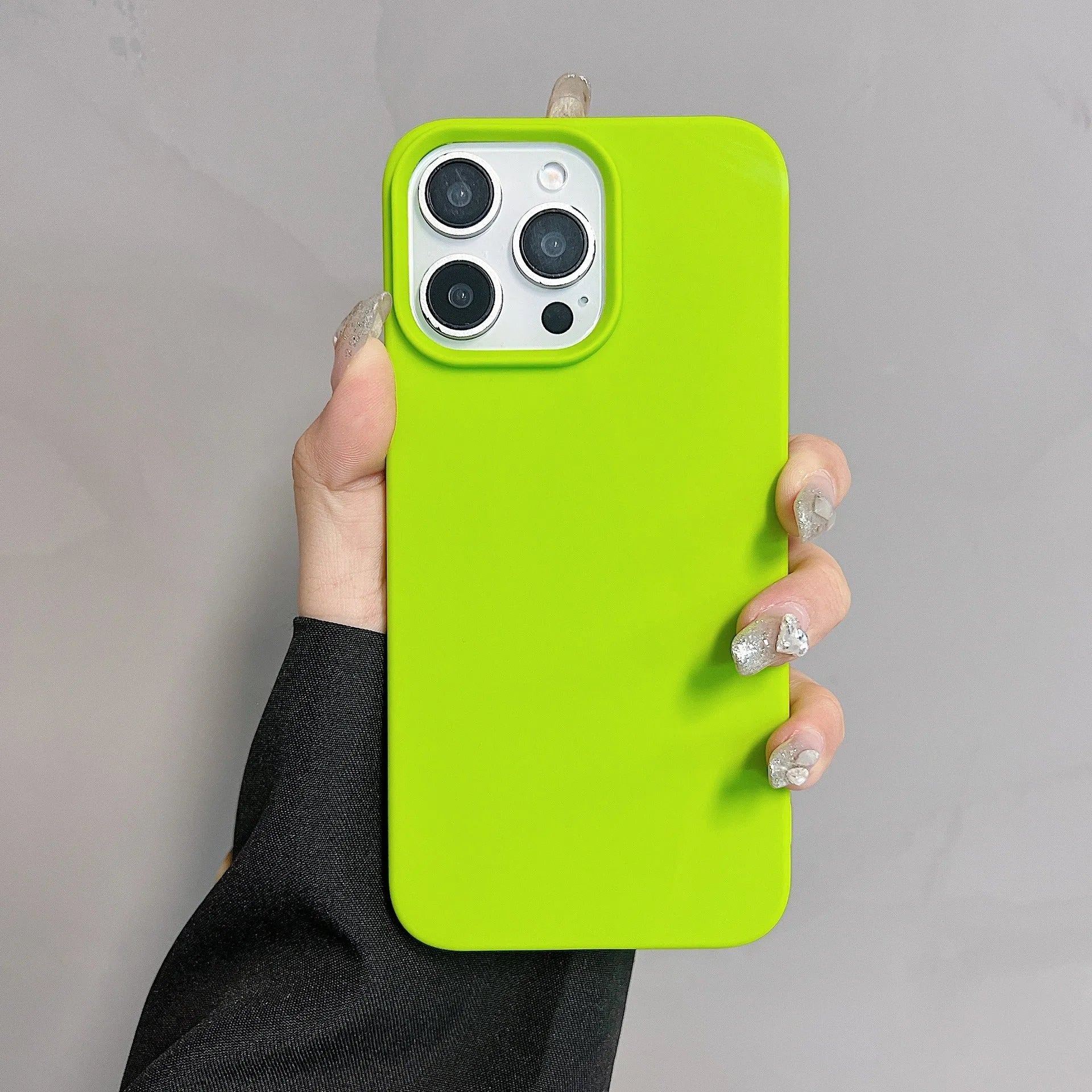 Solid colour half-pack TPU phone case with matte cover finish in RW Black, side and back view