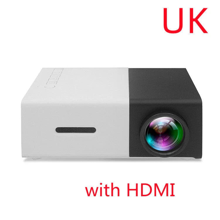 Portable home cinema mini projector with 3D HD LED display, HDMI, USB, and 1080P resolution