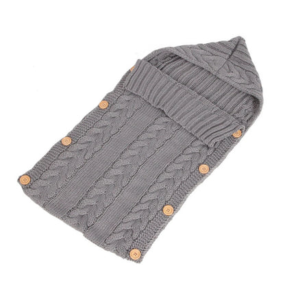 Newborn knit sleeping bag in various colours, soft and breathable for autumn and winter