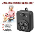 Black plastic ultrasonic bark stopper for outdoor use with charging cable