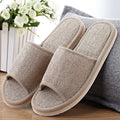 Couples indoor floor slippers solid colour EVA anti-slip open toe cloth cover for home use