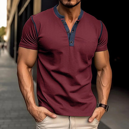 Men's summer V-neck polo shirt in various colours