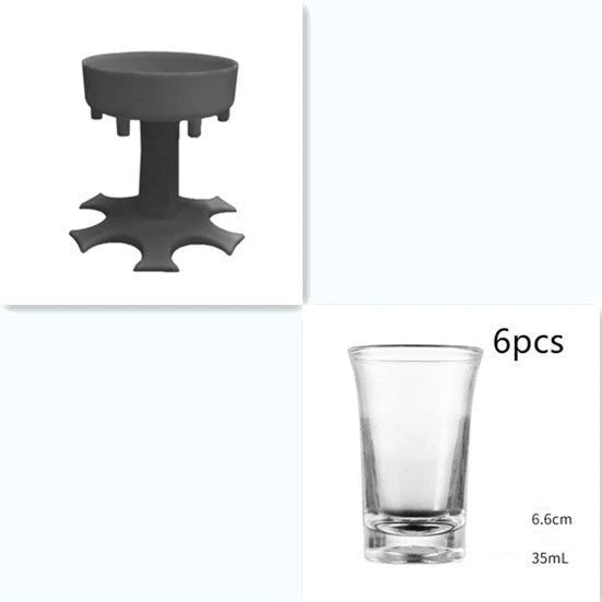 Premium 6-cup wine dispenser and funnel set with modern, sleek design and durable polypropylene construction