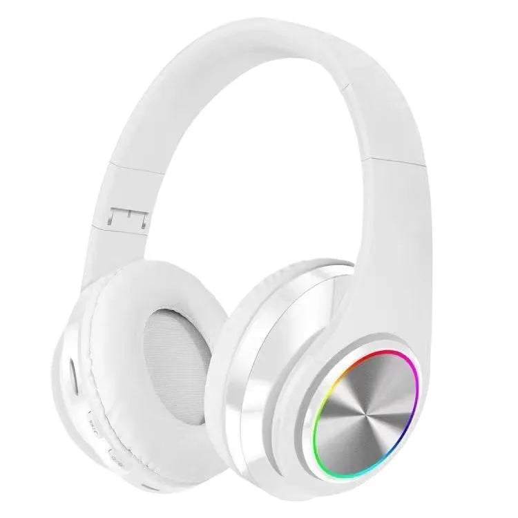 Bluetooth wireless gaming headset in black, white, red, or black-red colours with head-mounted design