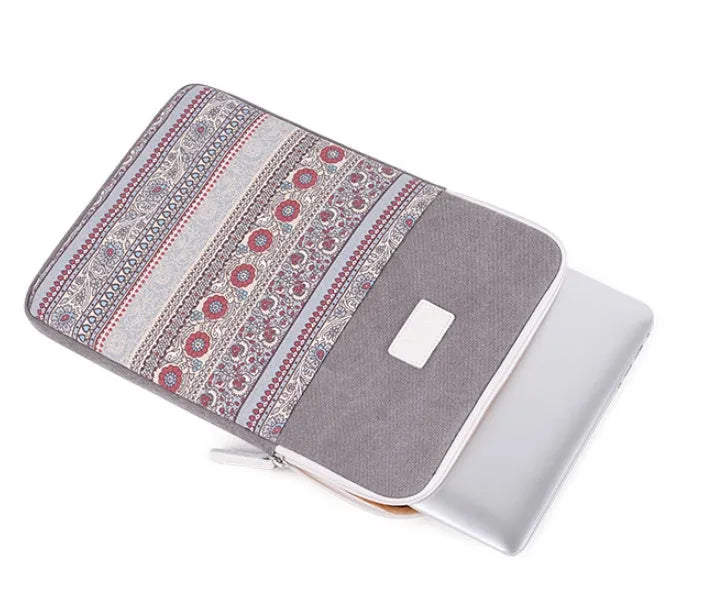 Canvas laptop sleeve bag for 13 inch laptop with slim protective design and stitched edges