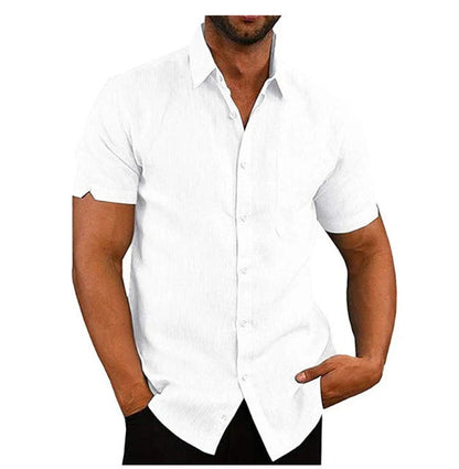 Men's solid colour short sleeve summer tee with drop shoulder sleeve design