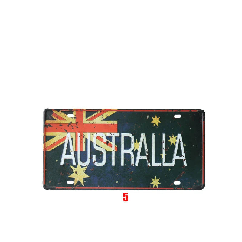 Vintage tin national poster with retro style and durable metal construction