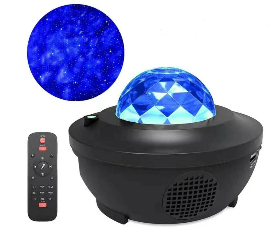USB Control Music Player LED Night Light projecting vibrant starry sky colours