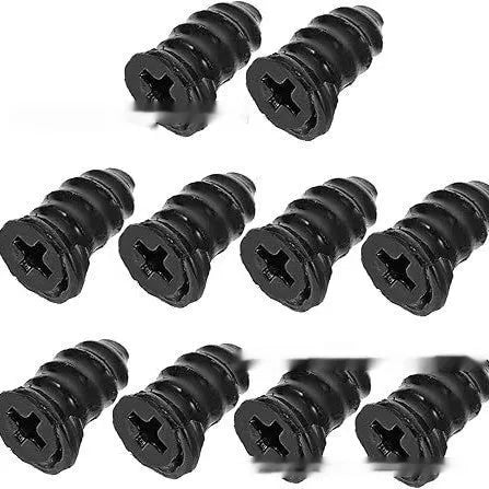 Rubber tyre repair screw kit with black screwdriver, 50 large and 50 small screws