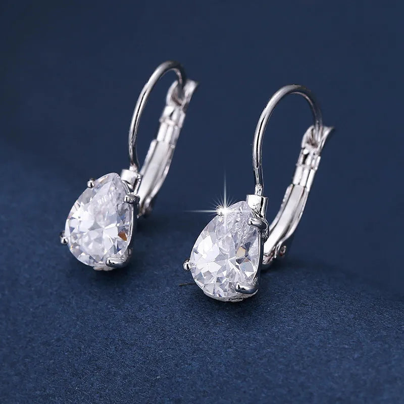 Women's drop-shaped copper earrings with gold or platinum plating options