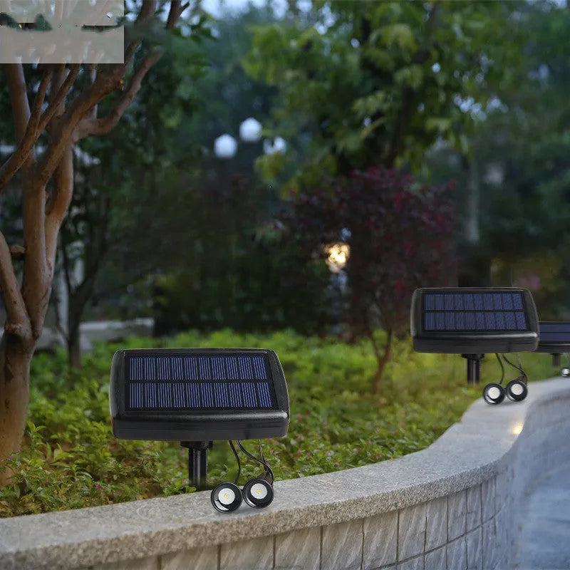 Solar LED lawn light with IPX4 protection and manual switch for outdoor garden lighting