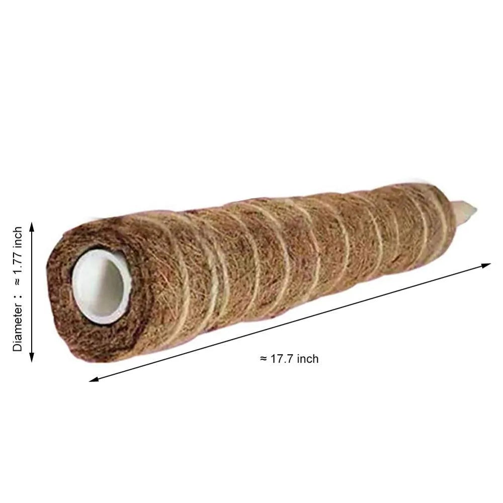 Natural coconut moss fiber totem pole for climbing plants with wooden pole and PVC connector