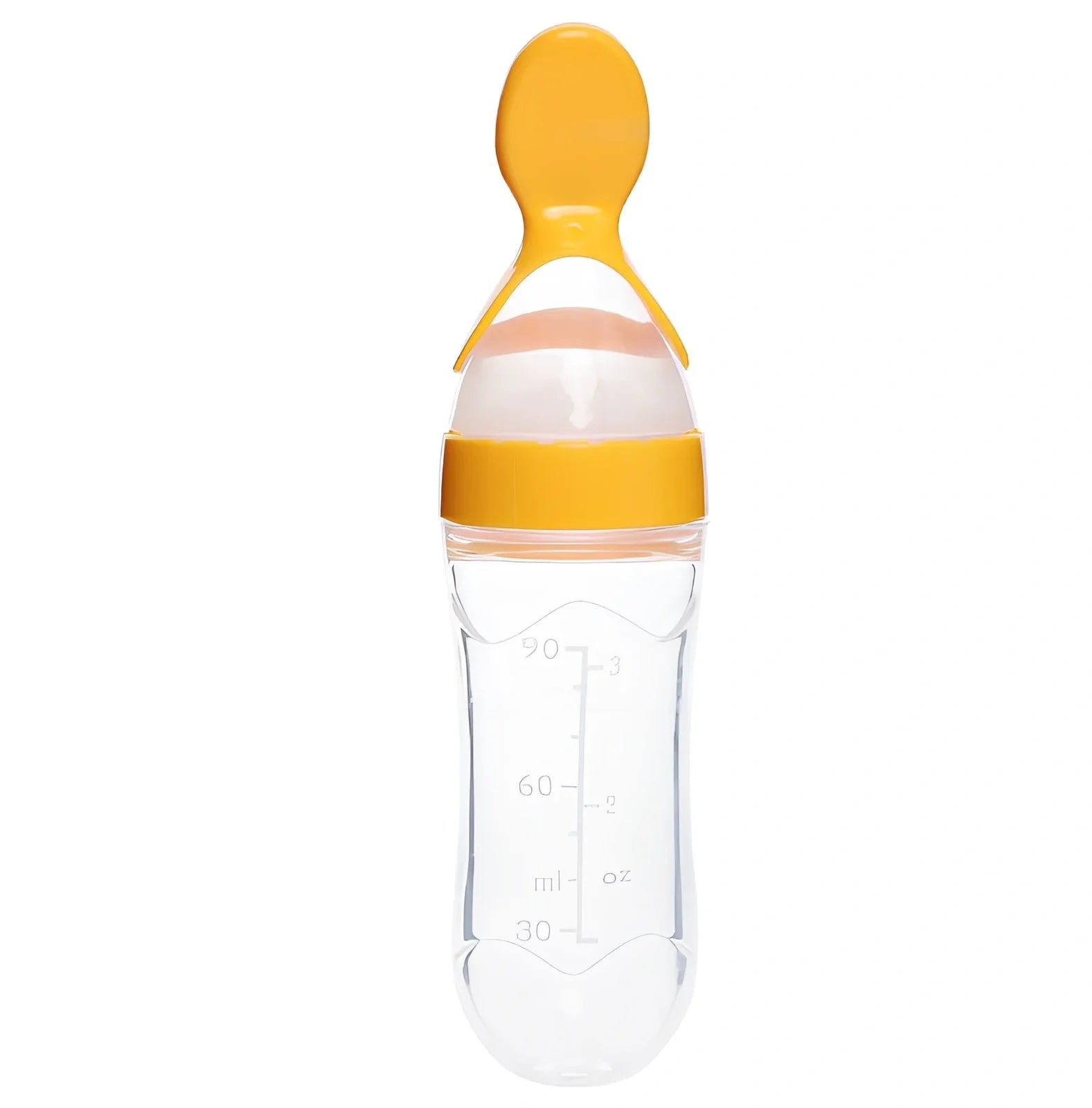 Blue baby spoon bottle feeder, 120ml capacity, food-grade silicone and PP, for 3 months semi-liquid feeding