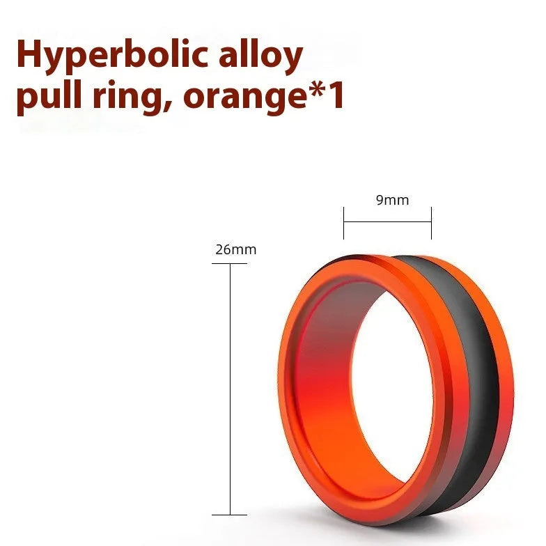 Orange and silver alloy non-slip fishing hand guard pull loop tool