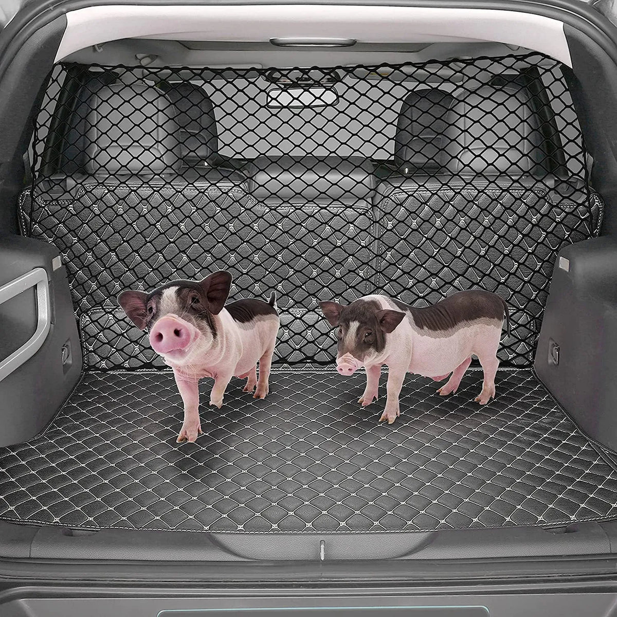 Black mesh dog protective net isolation fence for hatchback car trunk 120cm by 70cm