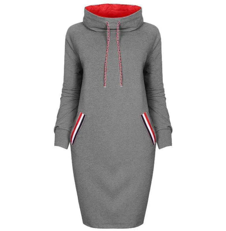 Elegant long sleeve midi dress in various colors, perfect for casual or formal occasions