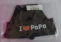 Baby winter hat in cotton-Lycra blend with printed love mama or love papa pattern