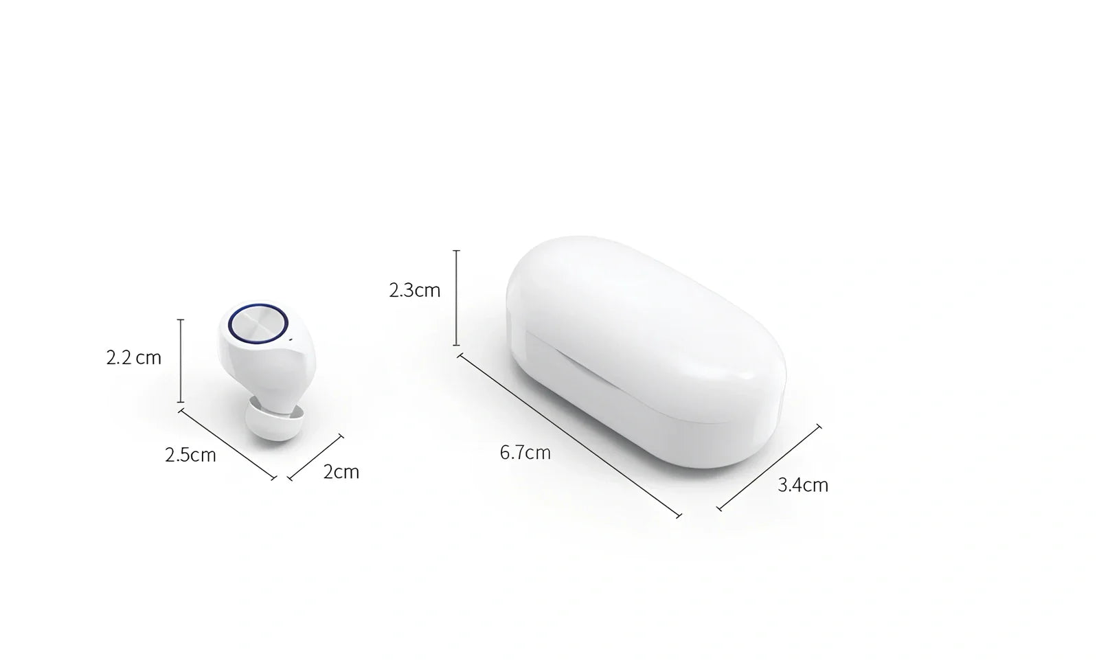 Bilateral stereo Bluetooth 5.0 earphones in black with 15m range for calls and music