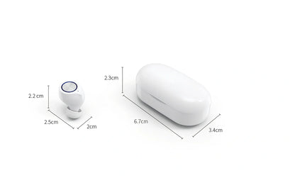 Bilateral stereo Bluetooth 5.0 earphones in black with 15m range for calls and music