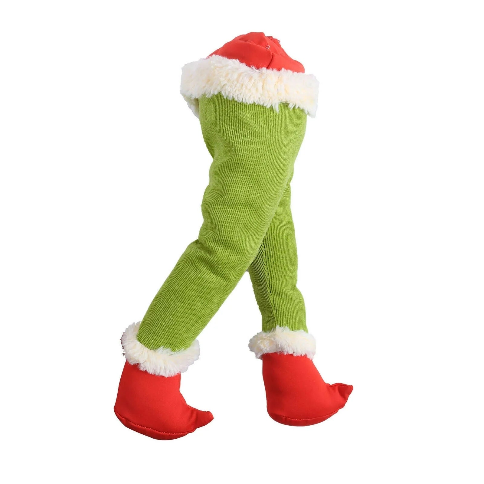 Christmas Thief Stole Burlap Wreath with Santa Legs Design in red