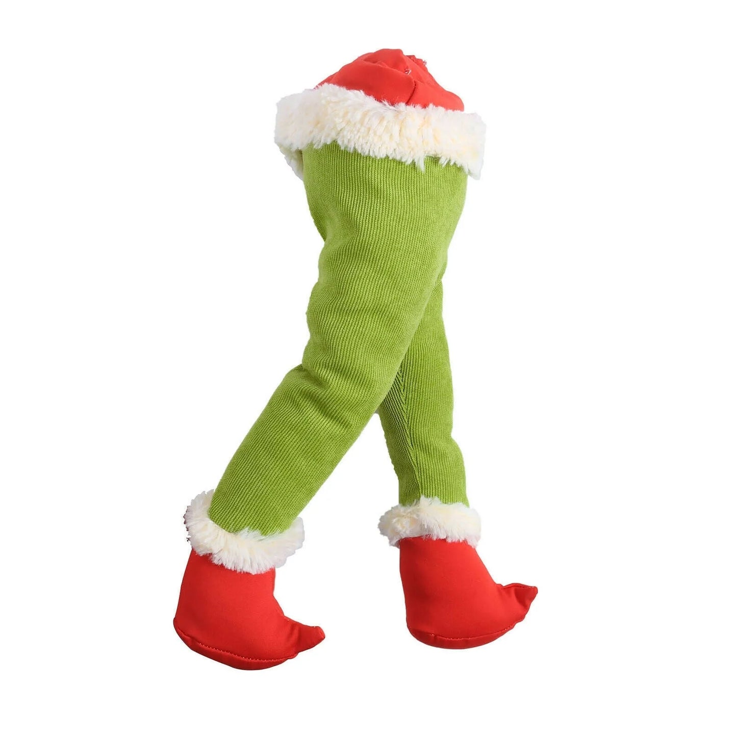 Christmas Thief Stole Burlap Wreath with Santa Legs Design in red