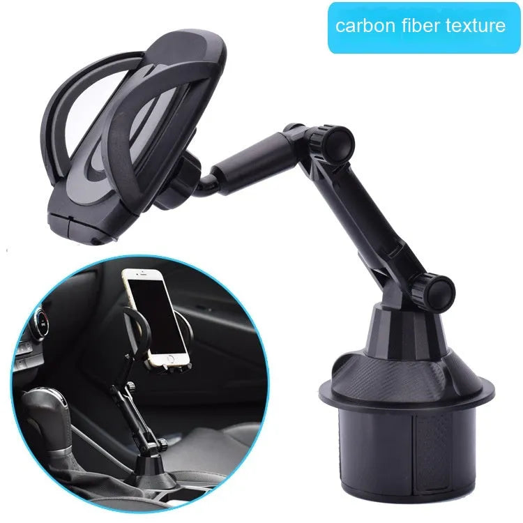 Adjustable car water cup-bit mobile phone holder with 4.5-9.5cm clamp for Apple Huawei Xiaomi