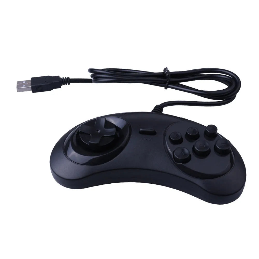 Black Sega USB wired controller for PC gaming with 1.8 metre cable