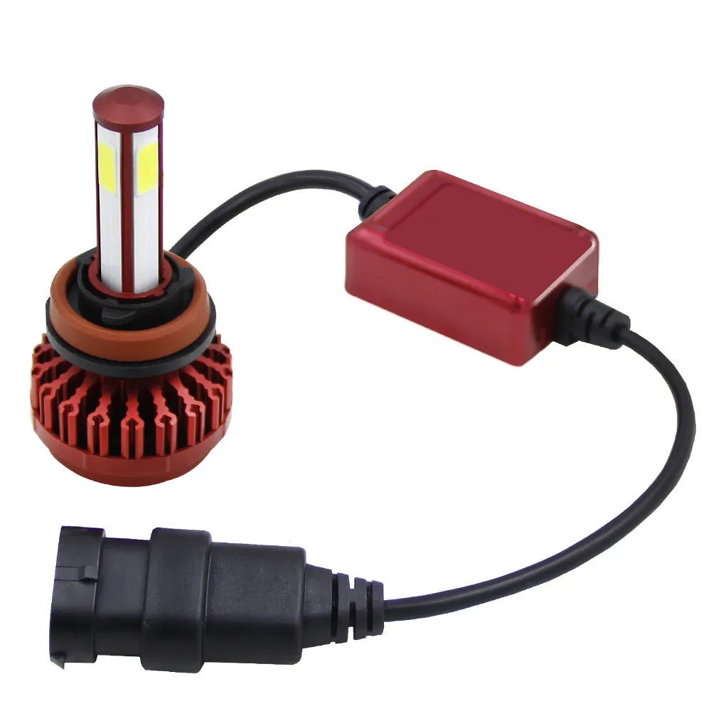 Car LED headlamp bulb 80W 8000lm 6000K white with double ball bearing fan and COB chip