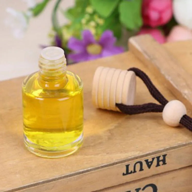 Glass bottle car air freshener hanging ornament with 55g aromatherapy scents