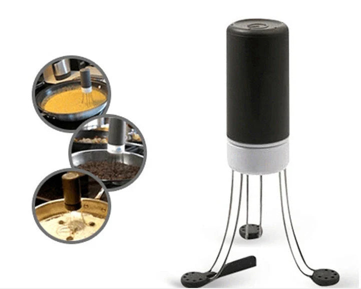 Wireless 3-Speed Automatic Stirrer in black and white, compact kitchen gadget