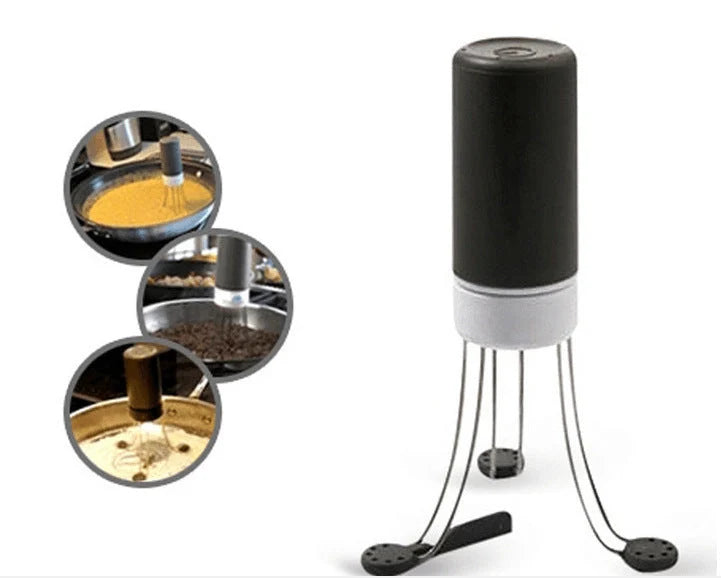 Wireless 3-Speed Automatic Stirrer in black and white, compact kitchen gadget