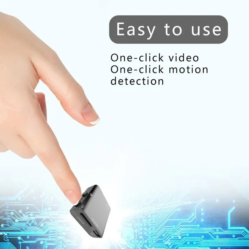 1080P Full HD mini camera with IR-CUT night vision motion detection black