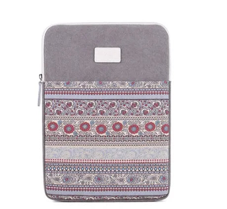 Canvas laptop sleeve bag for 13 inch laptop with slim protective design and stitched edges