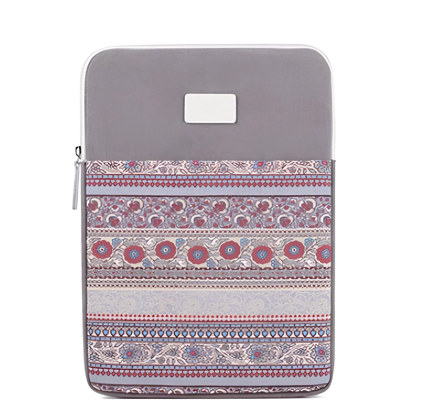 Canvas laptop sleeve showing size options for 11-15 inch devices with protective padding