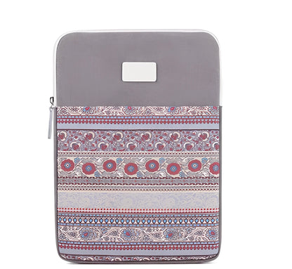 Canvas laptop sleeve showing size options for 11-15 inch devices with protective padding