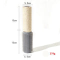 Brown cylindrical sisal scratching post for cats measuring 30cm tall with 5.8cm diameter