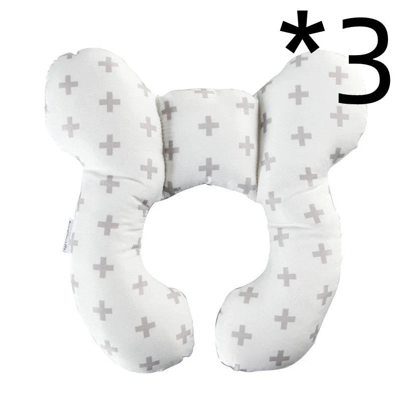 U-shaped baby head support pillow in various styles for car safety seats