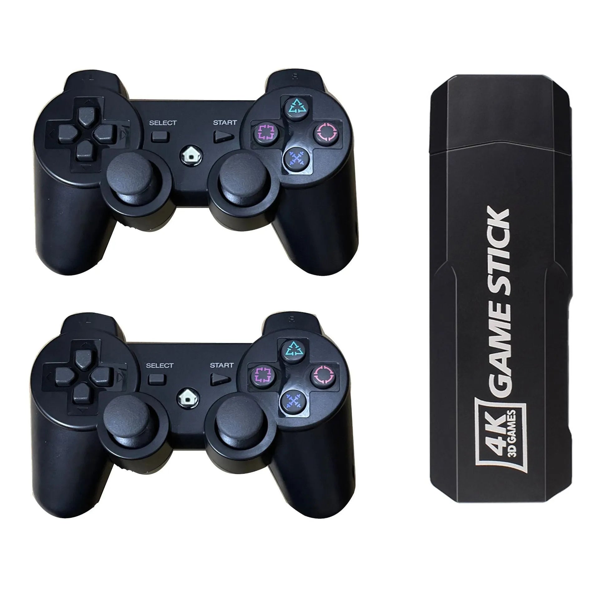Retro TV game console with two rechargeable controllers, HDMI output, and ABS plastic build, 16 x 11.5 x 10.5 cm