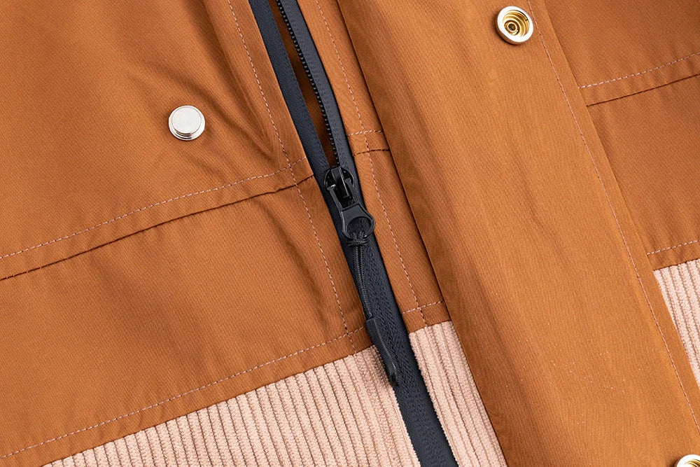 Men's outdoor assault suit in coffee color, rainproof and windproof, sizes S to 2XL