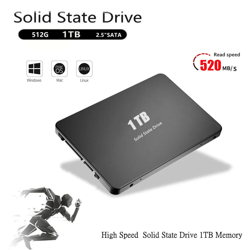 2.5 inch SATA3 solid state drive 1TB with 7mm thickness for laptop and desktop computers