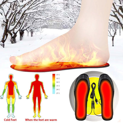 USB heated insoles for winter warmth in boots and sneakers, adjustable heat settings