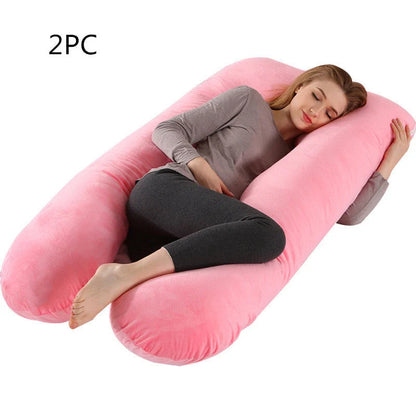 U-shape pregnancy pillow with removable pure cotton cover for support and comfort