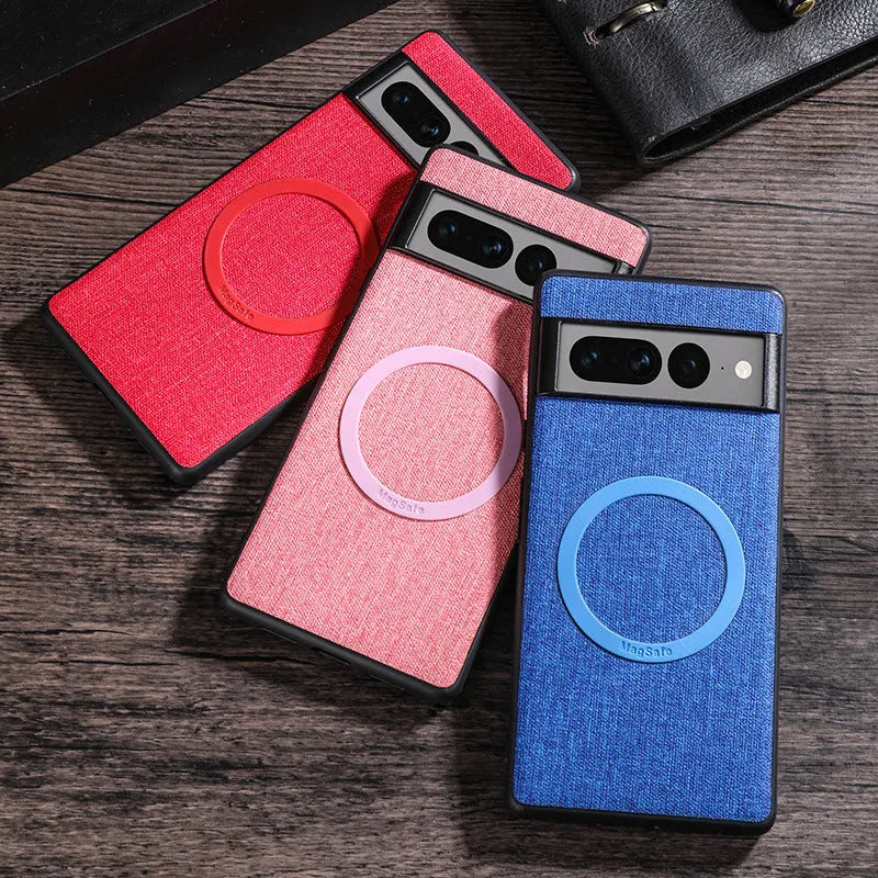 PC magnetic phone case for Google Pixel series in five colours: black, blue, pink, gray, red
