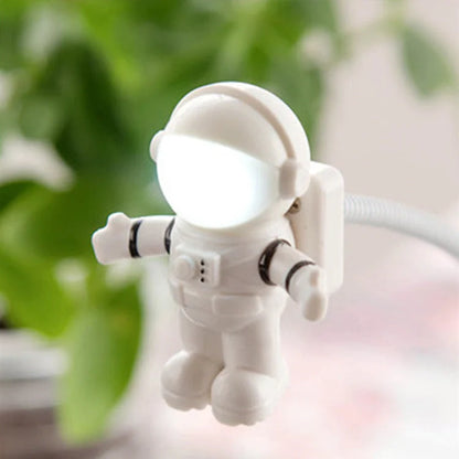 USB Astronaut LED Night Light with adjustable tube in white