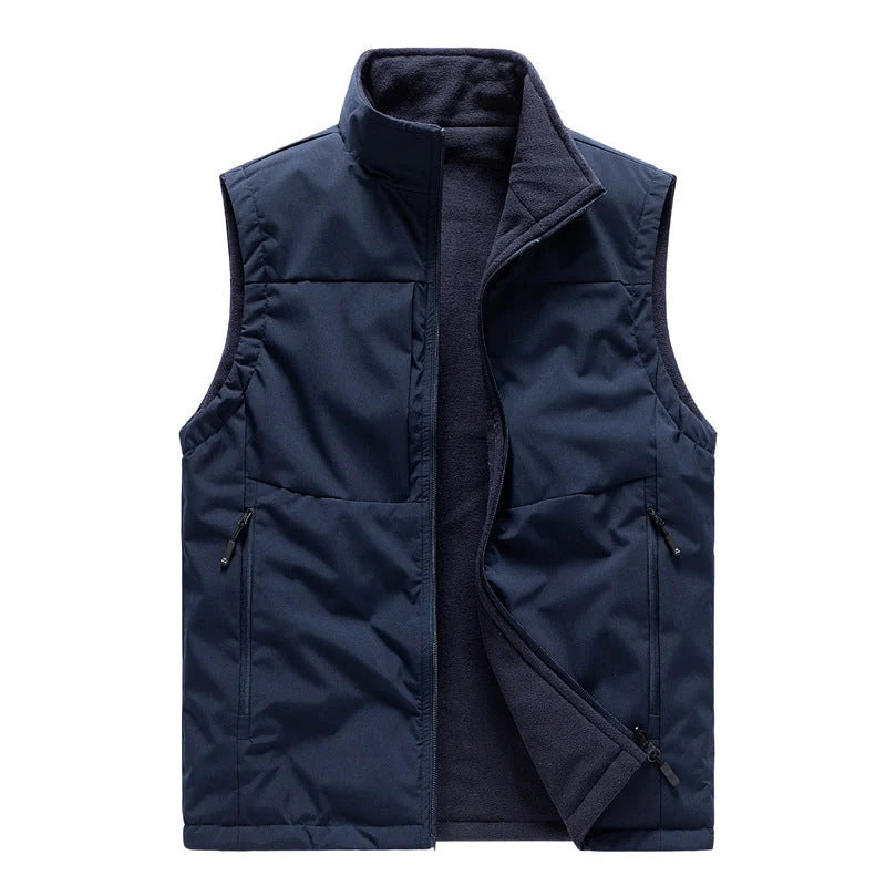 Men's Double-sided Fleece Vest in various colours for winter warmth