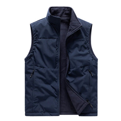 Men's Double-sided Fleece Vest in various colours for winter warmth