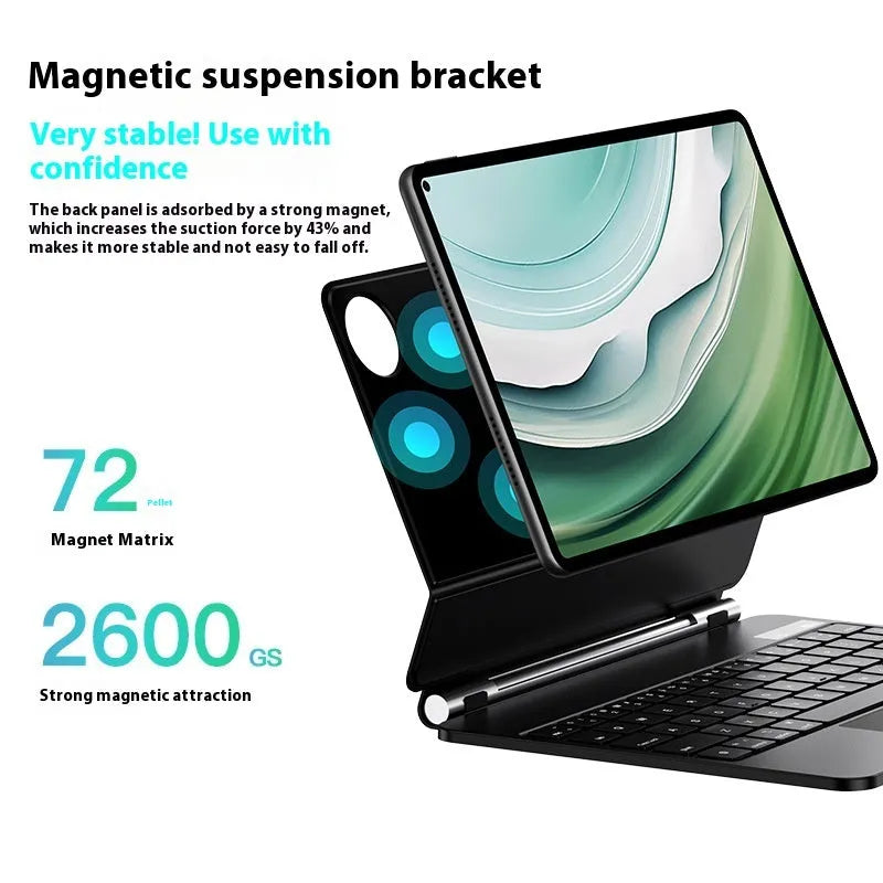Huawei MatePad 11 magnetic wireless keyboard cover in black or white with protective case