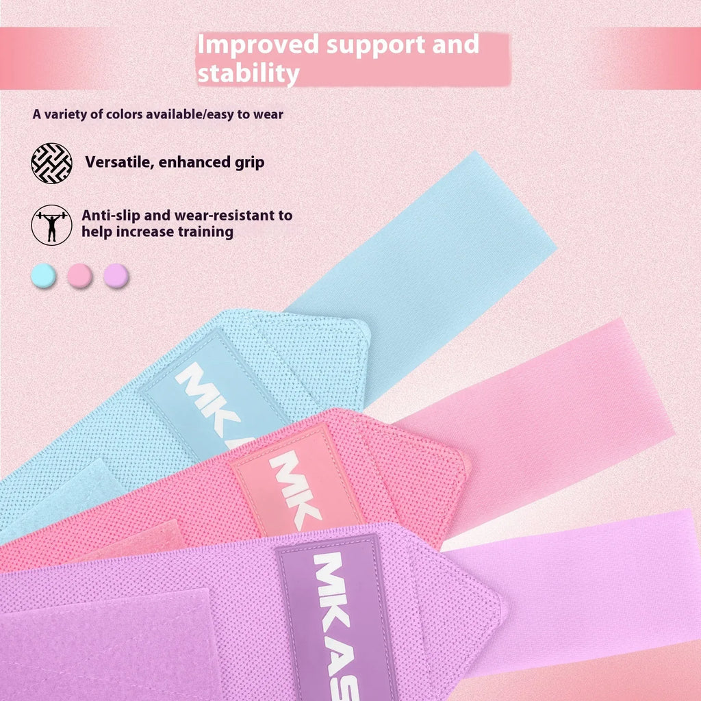 Power lifting elastic wrist bandage with stripe winding design in multiple colours for bench press and fitness training