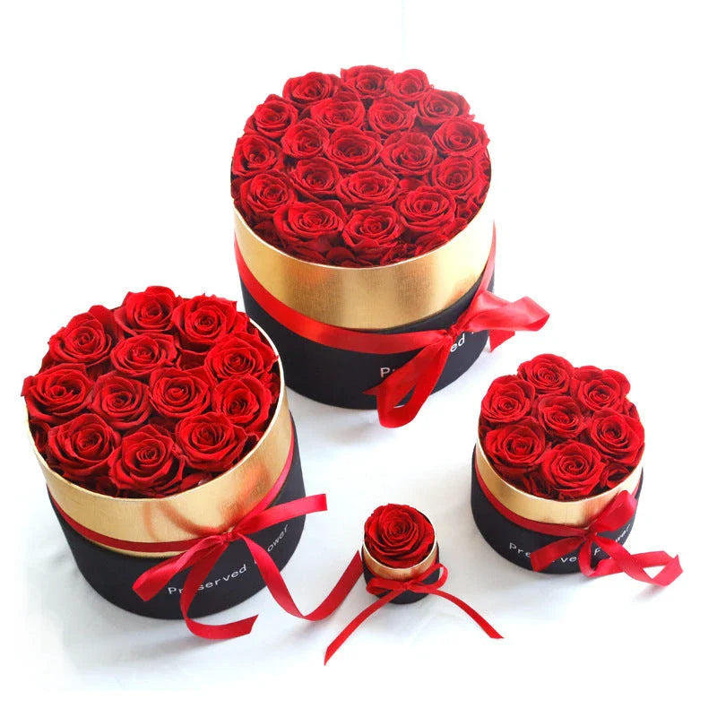 Luxurious box of preserved eternal roses, a perfect long-lasting gift for any occasion.