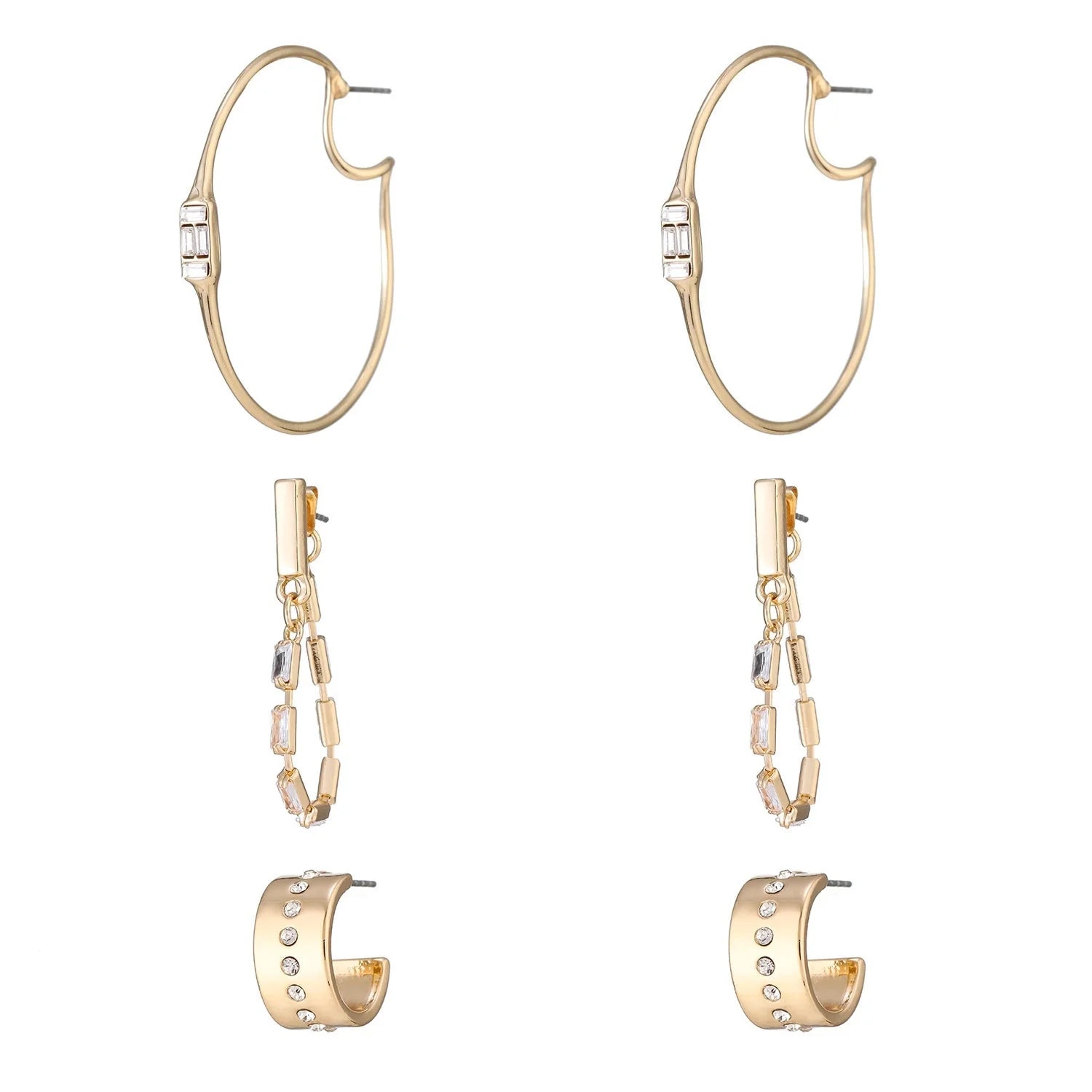 European and American style flat snake twin necklace set for women with matching earrings